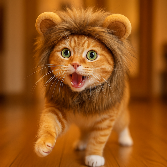 Fun Lion Mane Cat Costume Wig - Adorable Pet Accessory