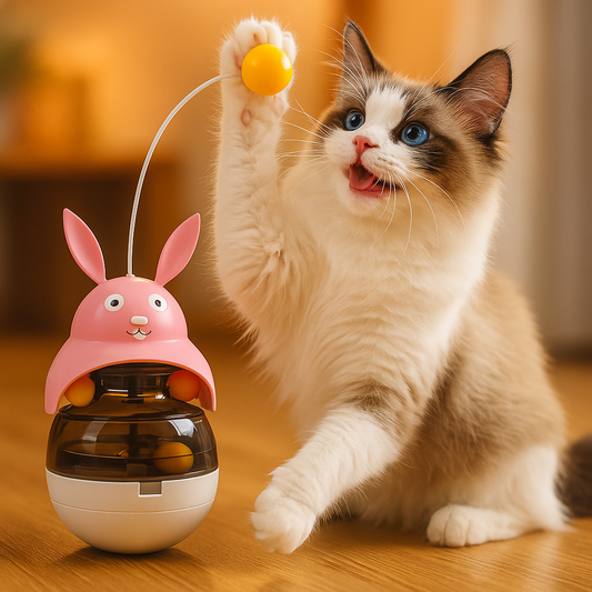 Interactive Cat Toy Tumbler Ball for Treat Dispensing Fun