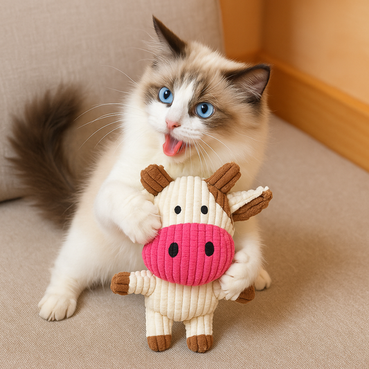 Durable Corduroy Plush Squeaky Dog Toy for Interactive Fun