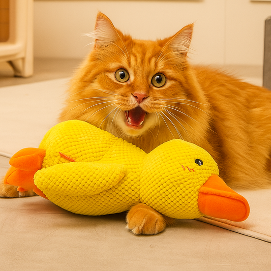 Interactive Duck Plush Dog Toy - Squeaky & Durable Fun!