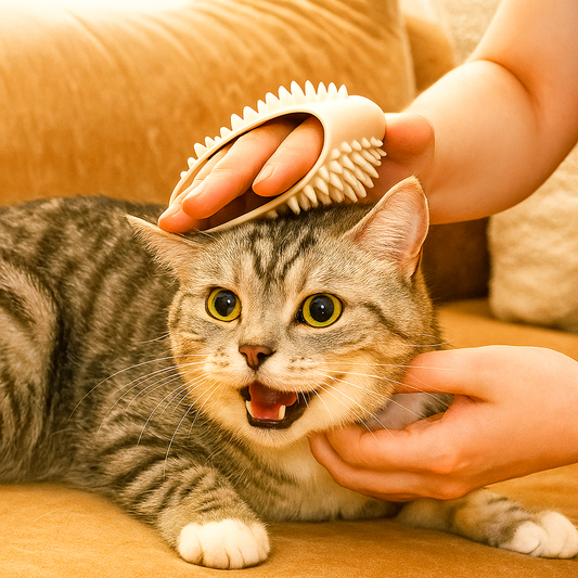 Pet Grooming Tool: Effective Silicone Fur Removal Brush