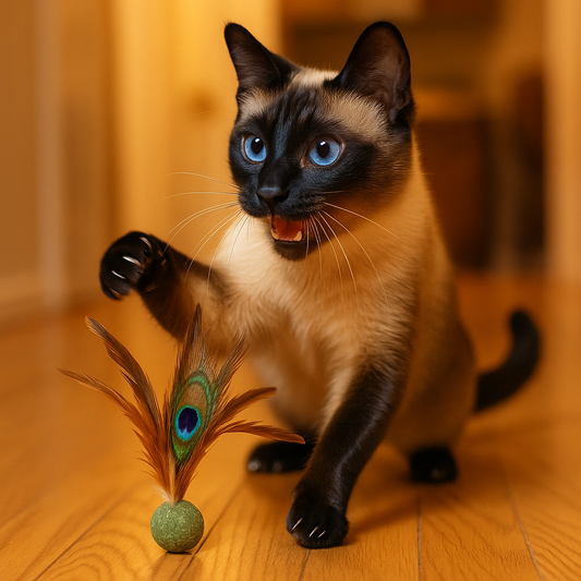 Interactive Catnip Ball Toy with Feather for Fun Playtime