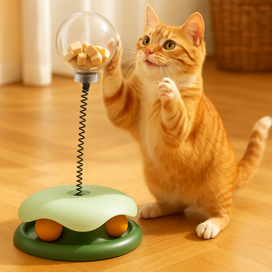 Interactive Cat Toy: Leaking Dispenser Ball for Fun Playtime