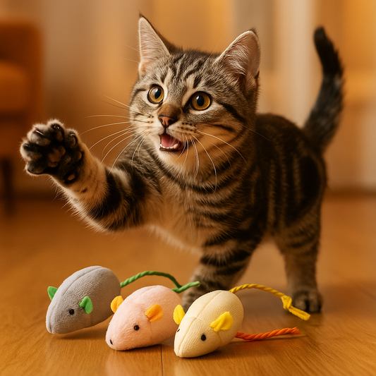 Interactive Plush Cat Toy Mouse - Fun & Durable Playtime!