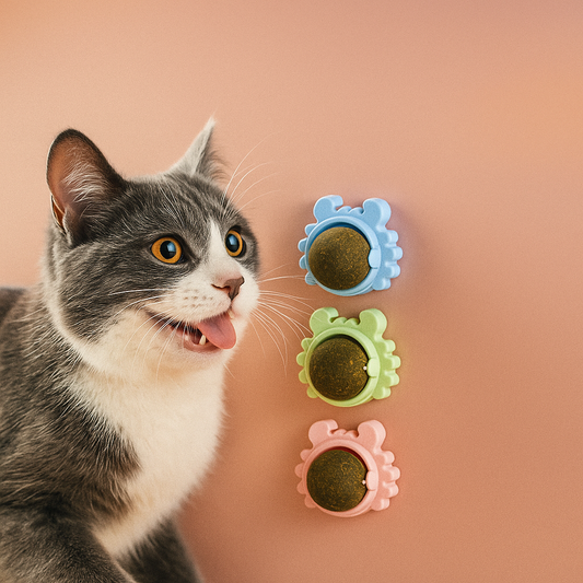 Interactive Crab Cat Toy: Rotating Catnip Treats Ball