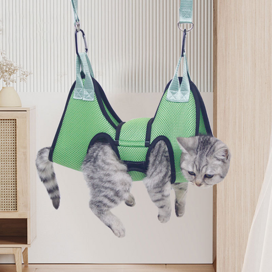 Safe Cat Grooming Hammock for Easy Nail Clipping