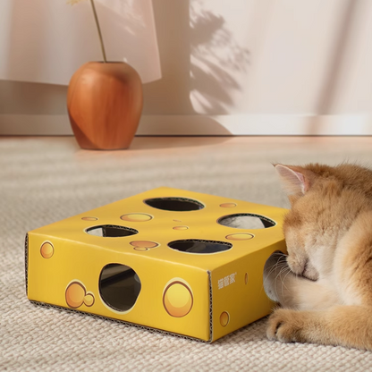 Interactive Electric Cat Toy - Fun Whac-a-Mole Cheese Box