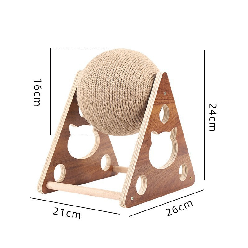 Durable Wooden Cat Scratching Post - Fun Cat Toy