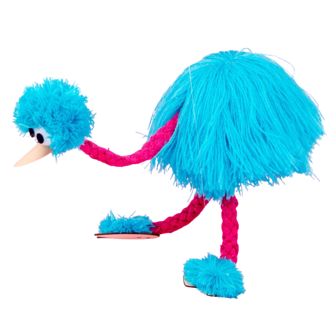 Interactive Marionette Ostrich Pet Toy for Cats & Dogs