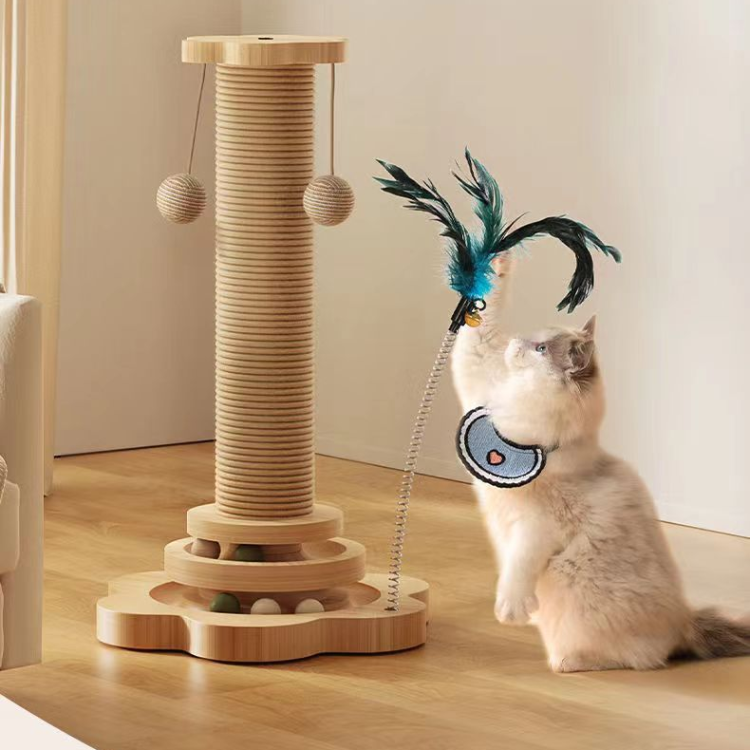 Durable Sisal Cat Scratching Post - Fun Cat Toy for Playtime