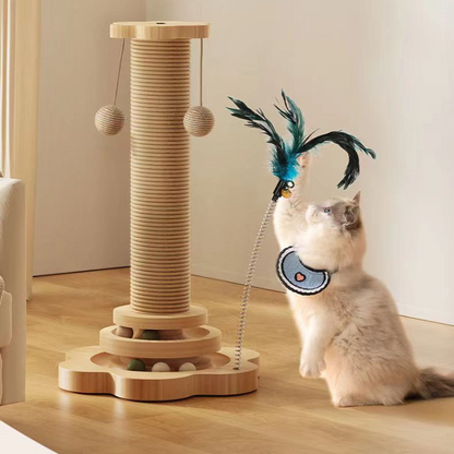 Durable Sisal Cat Scratching Post - Fun Cat Toy for Playtime