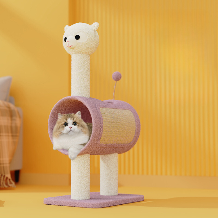 Cozy Cat Scratching Post with Hideout - Durable & Fun!