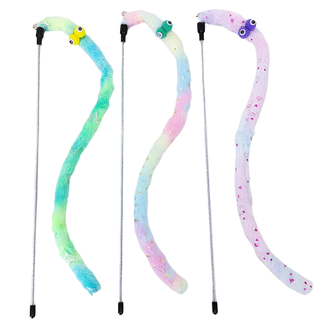 Interactive Plush Cat Toy Wand with Bell for Endless Fun