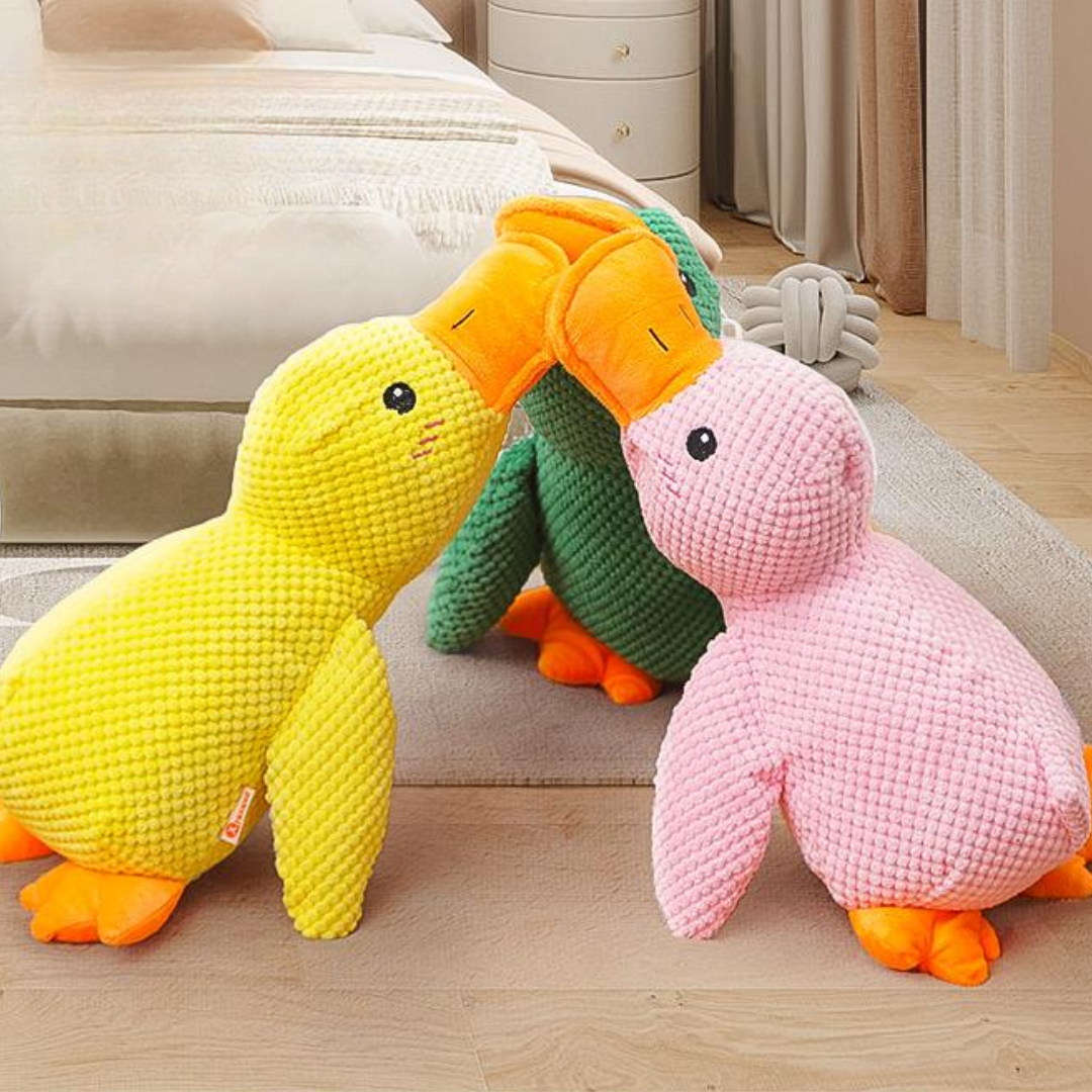 Interactive Duck Plush Dog Toy - Squeaky & Durable Fun!