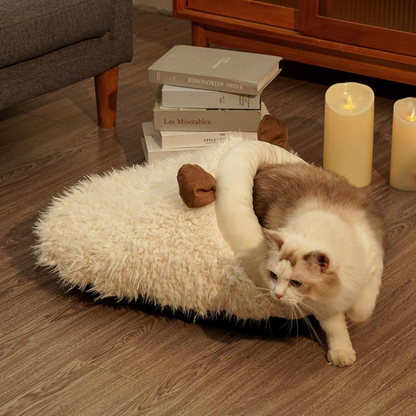 Cozy Faux Fur Cat Bed - Warm & Covered for Ultimate Comfort