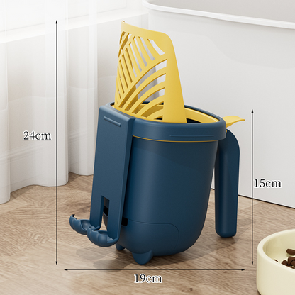 Spacious Cat Litter Scoop with Waste Bag Storage - Easy Cleanup