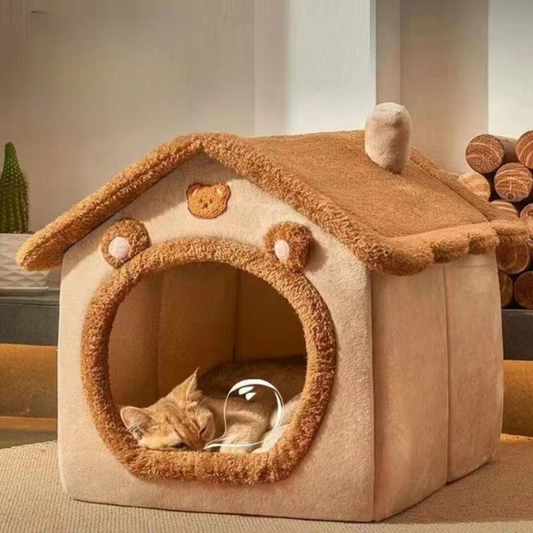 Warm Fleece Cat House Bed - Cozy & Comfortable Retreat