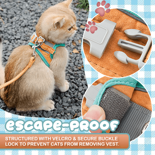 Durable Cat Vest Harness Leash Set for Safe Outdoor Adventures