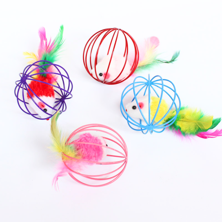 Interactive Cat Toy: Feather Ball for Endless Fun