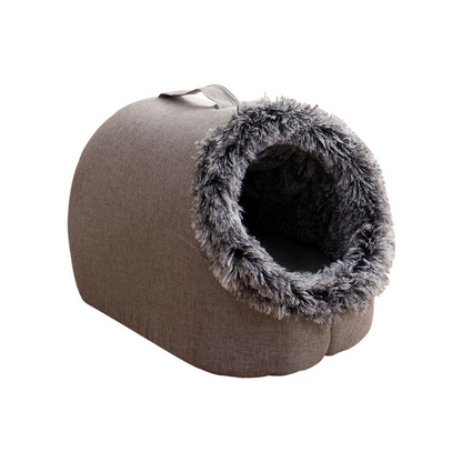 Cozy Winter Cat House Bed - Warm & Enclosed Pet Accessory