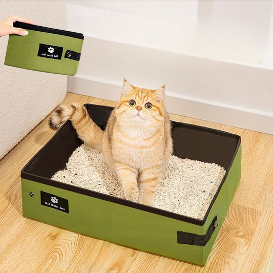 Portable Waterproof Cat Litter Box - Foldable & Travel-Friendly
