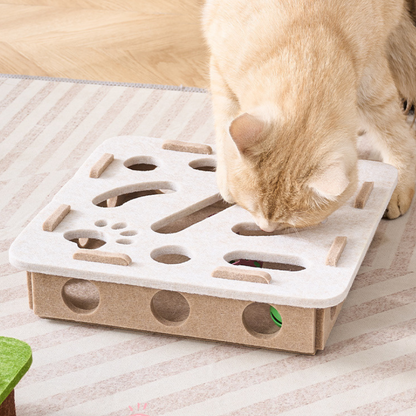 Interactive Felt Cat Toy Maze for Engaging Playtime Fun