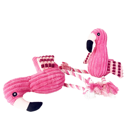 Interactive Squeaker Plush Dog Toy - Fun Flamingo Design