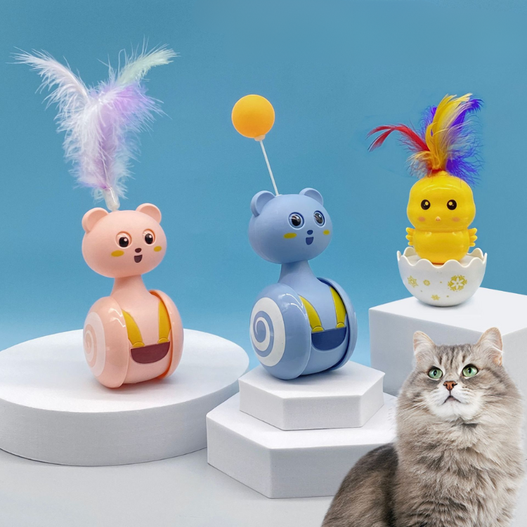Interactive Cat Toy Ball Tumbler with Feather for Endless Fun