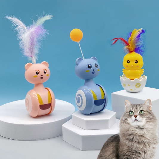 Interactive Cat Toy Ball Tumbler with Feather for Endless Fun
