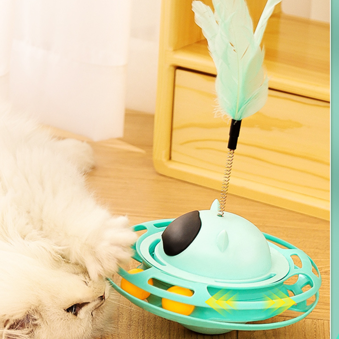Interactive Cat Toy: Feather Tumbler Ball for Endless Fun