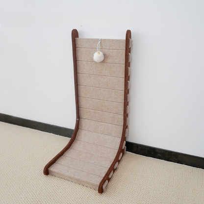 Interactive Wall-Mount Cat Scratching Ramp with Toy