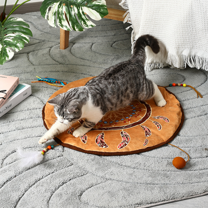 Interactive Bohemian Cat Toy with Crinkle Paper Fun