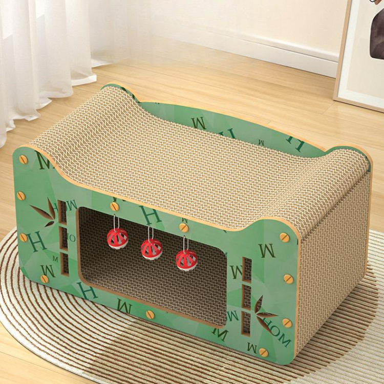Interactive Cat Toy: Cardboard Tunnel Bed with Bells
