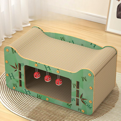 Interactive Cat Toy: Cardboard Tunnel Bed with Bells