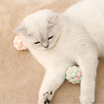 Interactive Pom Pom Cat Toy Balls with Bells - 7 Pack