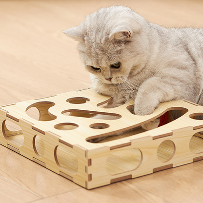 Interactive Wooden Cat Toy Maze for Engaging Playtime