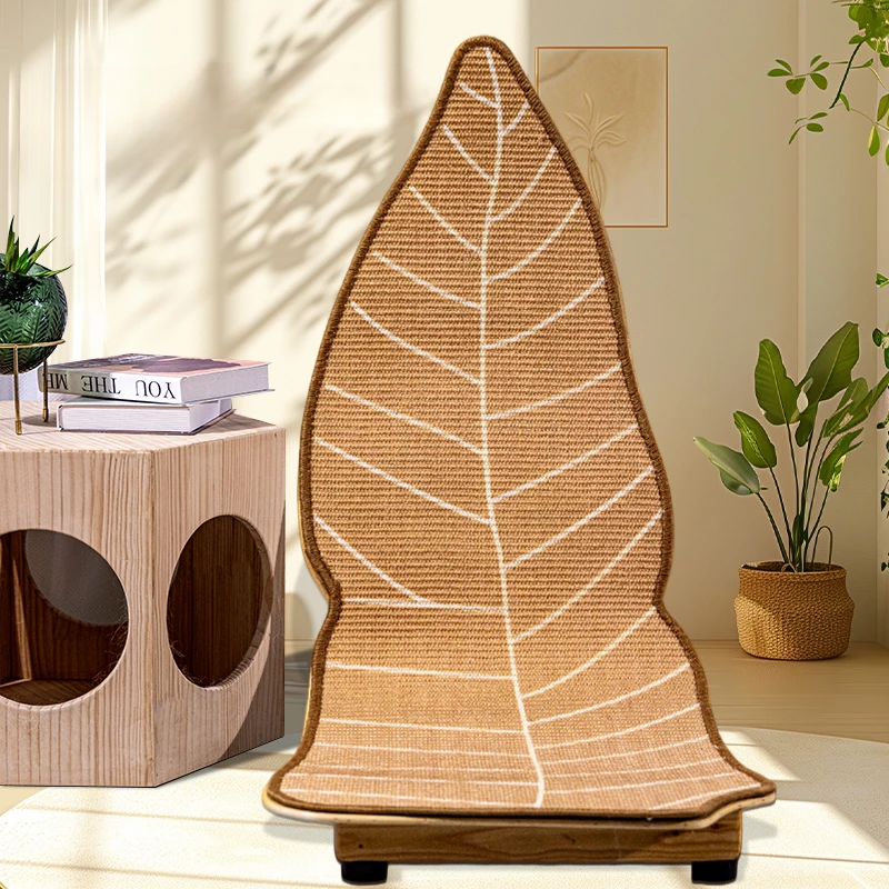 Durable Leaf-Shaped Sisal Cat Scratching Post for Fun Play
