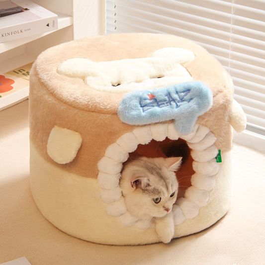 Cozy Covered Cat Bed for Warmth and Comfort