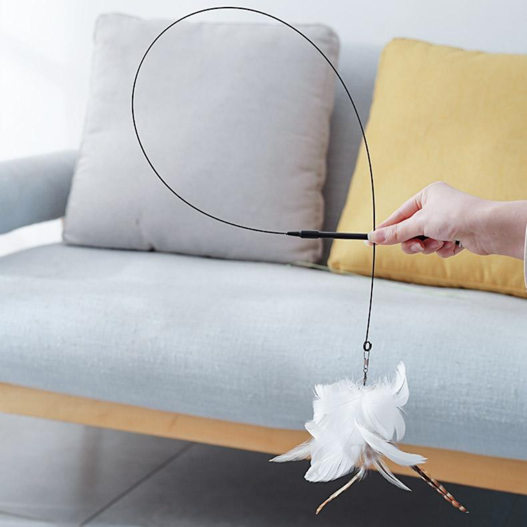 Interactive Suction Cup Cat Toy with Feather Teaser