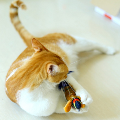 Interactive Cat Toy with Realistic Bird Sounds & Feathers