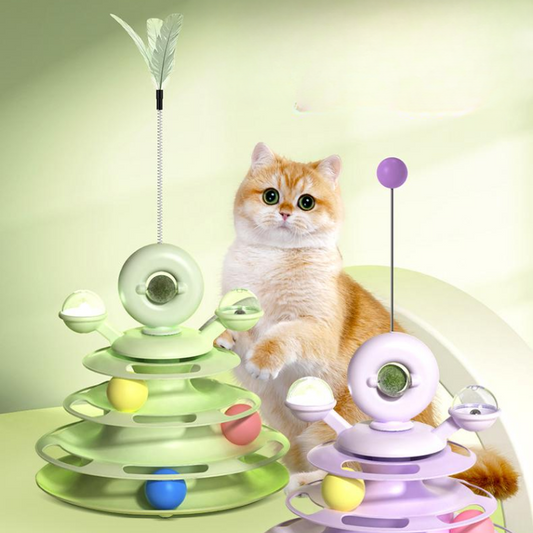 Interactive Cat Toy: Fun Catnip Ball Tower for Playtime