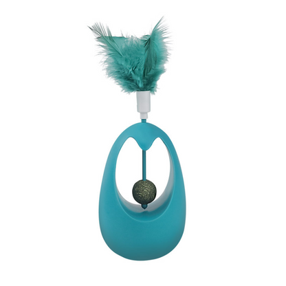 Interactive Cat Toy: Catnip Ball Tumbler with Feathers