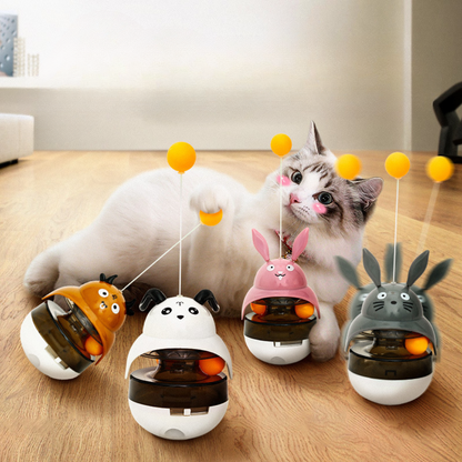 Interactive Cat Toy Tumbler Ball for Treat Dispensing Fun