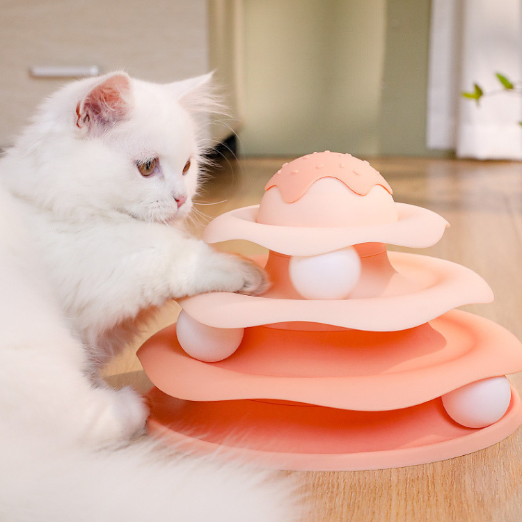 Interactive Multi-Layer Cat Toy Ball Track for Kittens