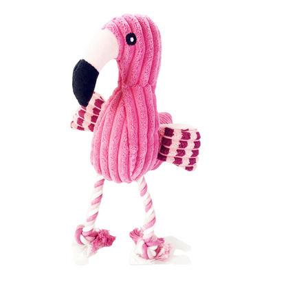 Interactive Squeaker Plush Dog Toy - Fun Flamingo Design