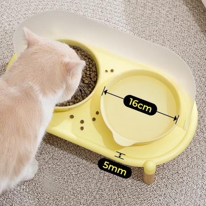Elevated Anti-Splash Ceramic Cat Bowl for Mess-Free Dining