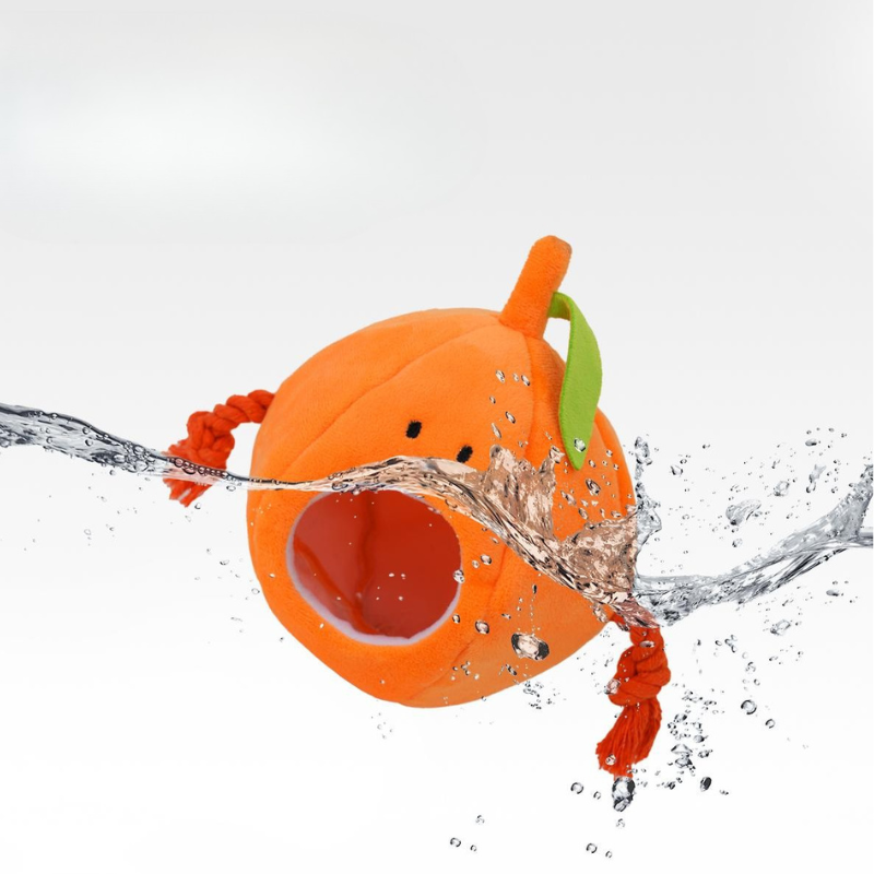 Interactive Plush Pumpkin Dog Toy for Chewing Fun