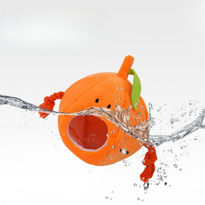 Interactive Plush Pumpkin Dog Toy for Chewing Fun