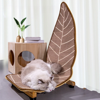 Durable Leaf-Shaped Sisal Cat Scratching Post for Fun Play