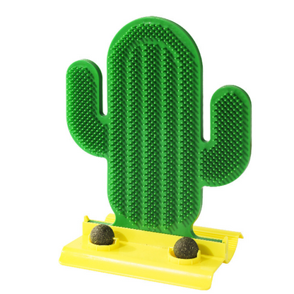 Interactive Cactus Cat Groomer Brush with Catnip